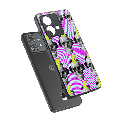 Skull Trip sleek motorola edge 40 neo 5g cover with tempered glass back and TPU edges