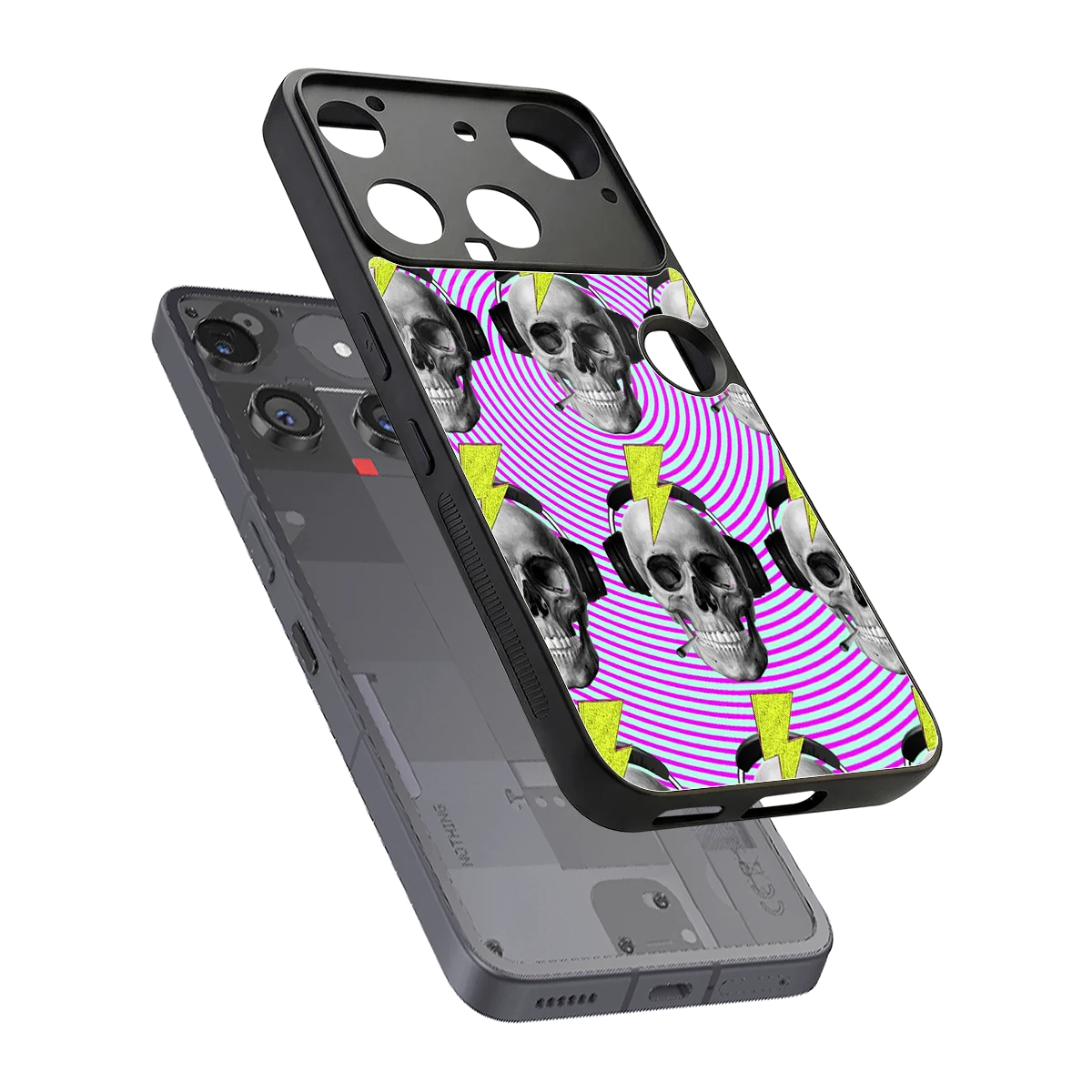 Skull Trip sleek nothing phone 3 cover with tempered glass back and TPU edges