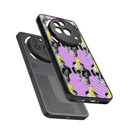 Skull Trip sleek nothing phone 3a pro cover with tempered glass back and TPU edges
