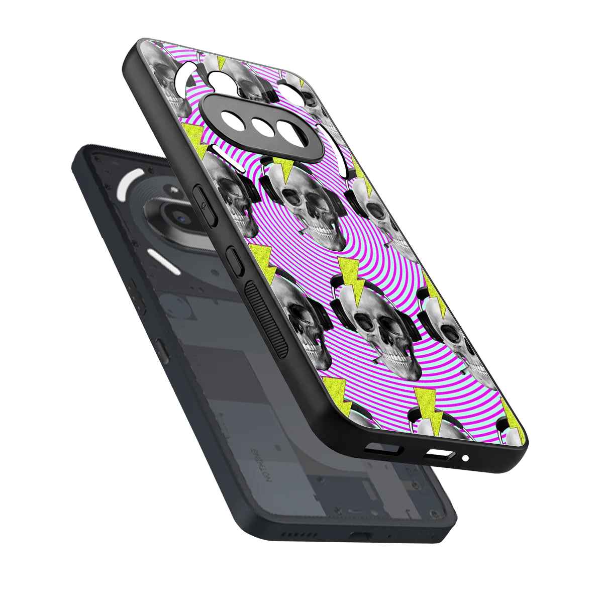 Skull Trip sleek nothing phone 3a cover with tempered glass back and TPU edges