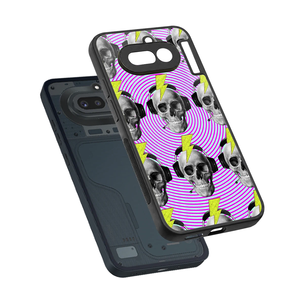 Skull Trip sleek nothing phone 4a cover with tempered glass back and TPU edges