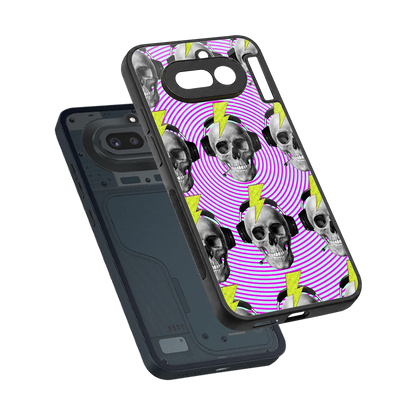 Skull Trip sleek nothing phone 4a cover with tempered glass back and TPU edges