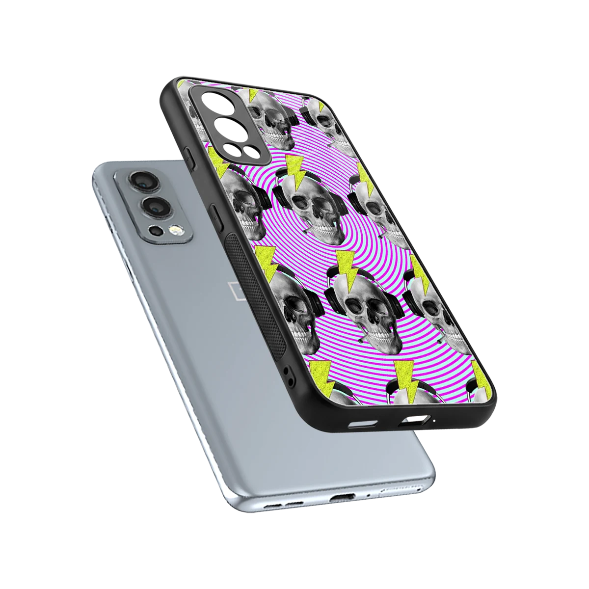 Skull Trip sleek oneplus nord 2 cover with tempered glass back and TPU edges