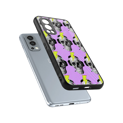 Skull Trip sleek oneplus nord 2 cover with tempered glass back and TPU edges