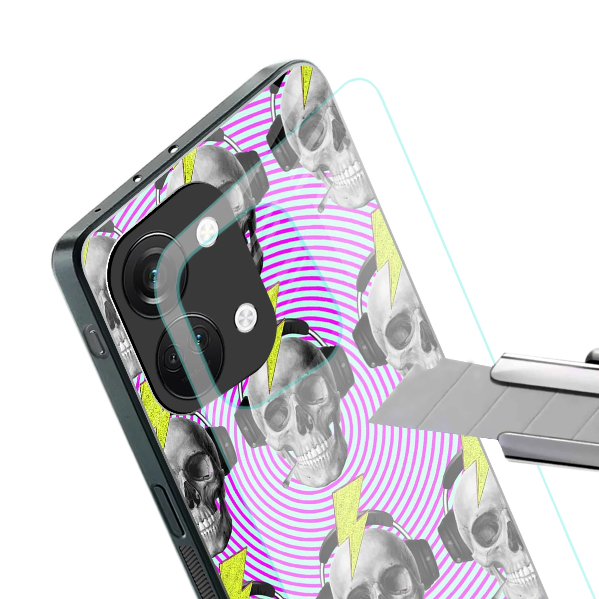 Skull Trip stylish phone case for oneplus nord 3 | glossy glass and slim fit