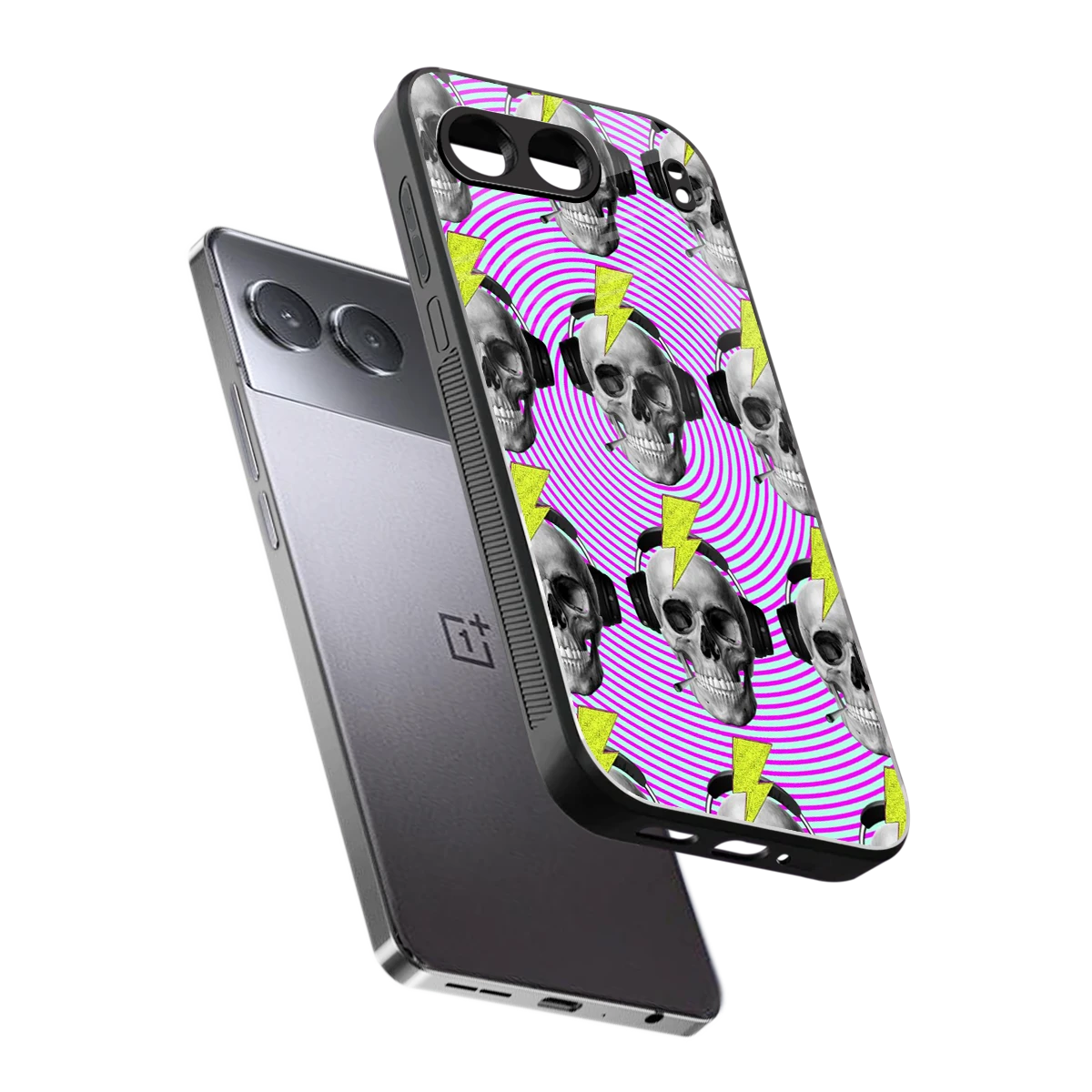 Skull Trip sleek oneplus nord 4 cover with tempered glass back and TPU edges