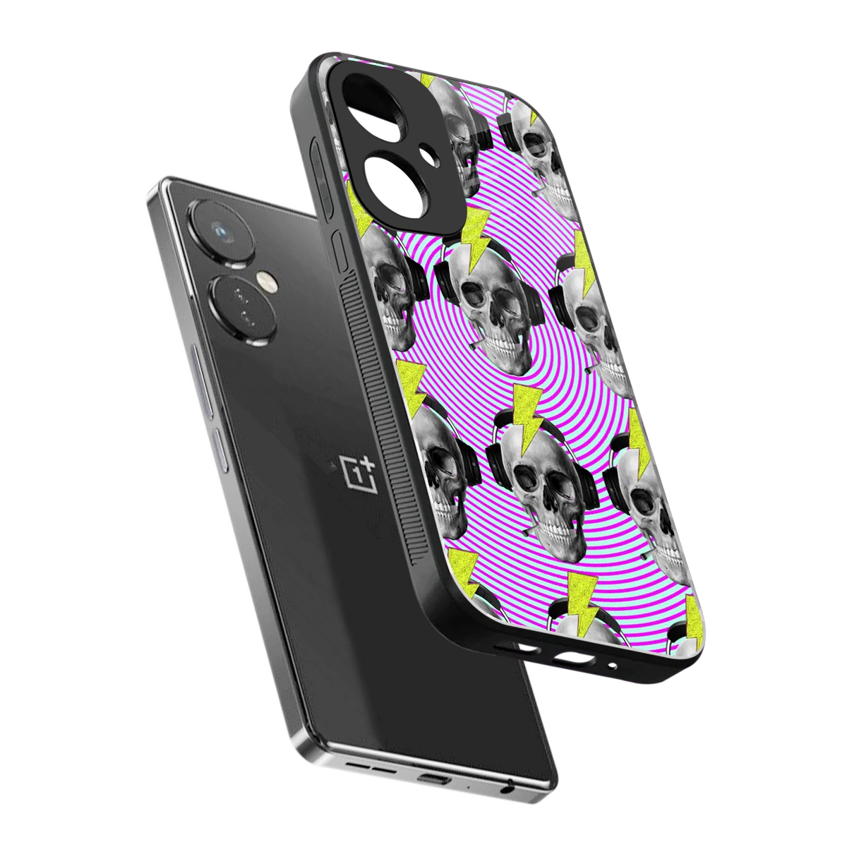 Skull Trip sleek oneplus nord ce 3 cover with tempered glass back and TPU edges