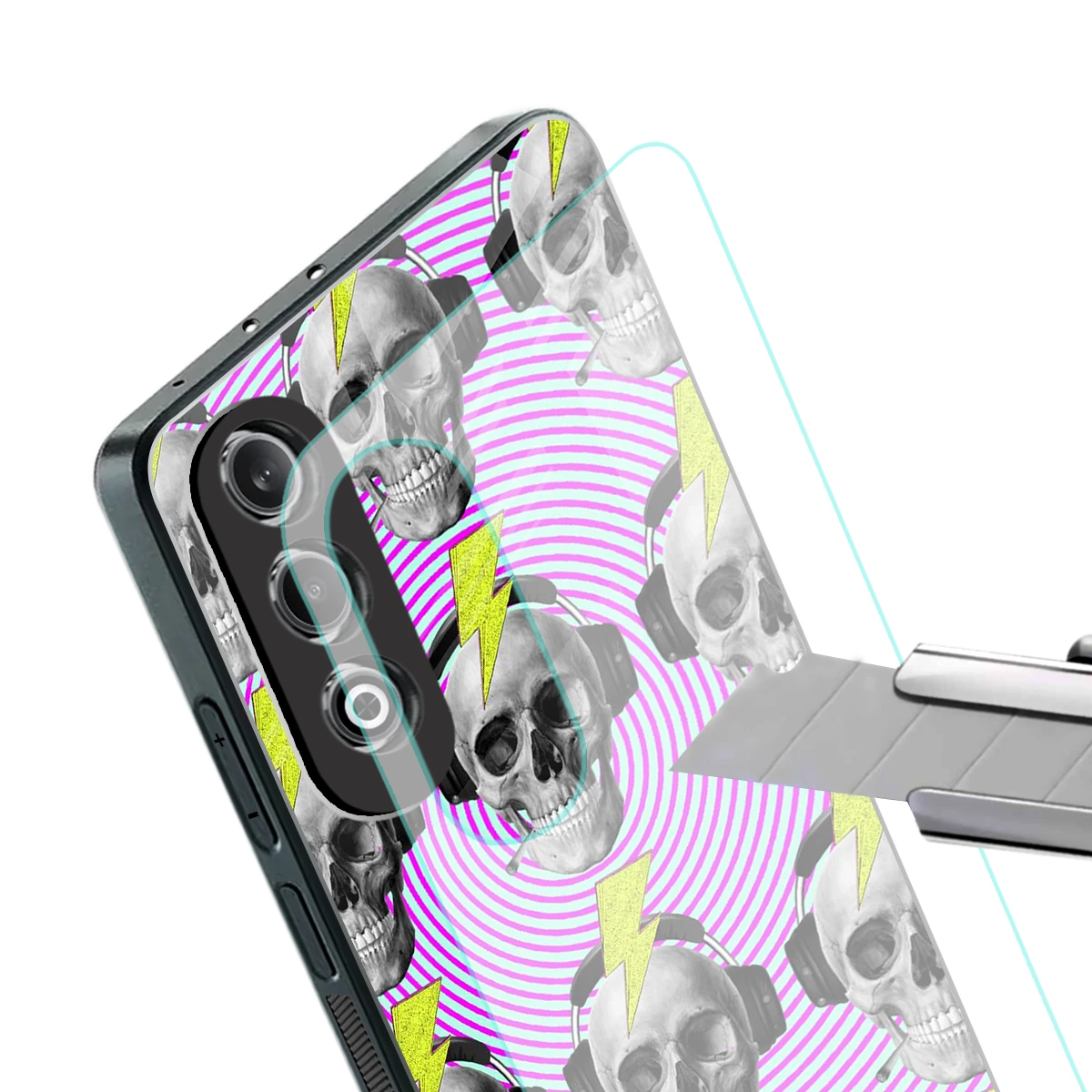 Skull Trip stylish phone case for oneplus nord ce 4 | glossy glass and slim fit