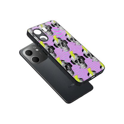Skull Trip sleek oppo a5x 5g cover with tempered glass back and TPU edges