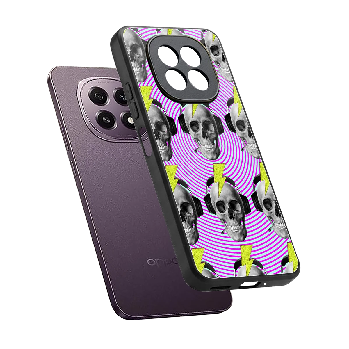 Skull Trip sleek oppo f29 5g cover with tempered glass back and TPU edges