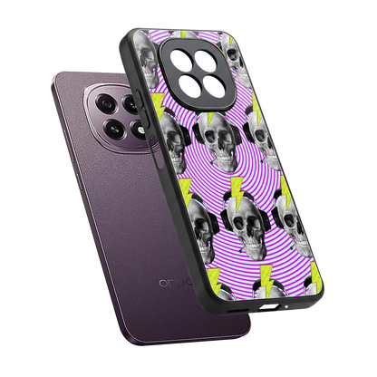 Skull Trip sleek oppo f29 5g cover with tempered glass back and TPU edges