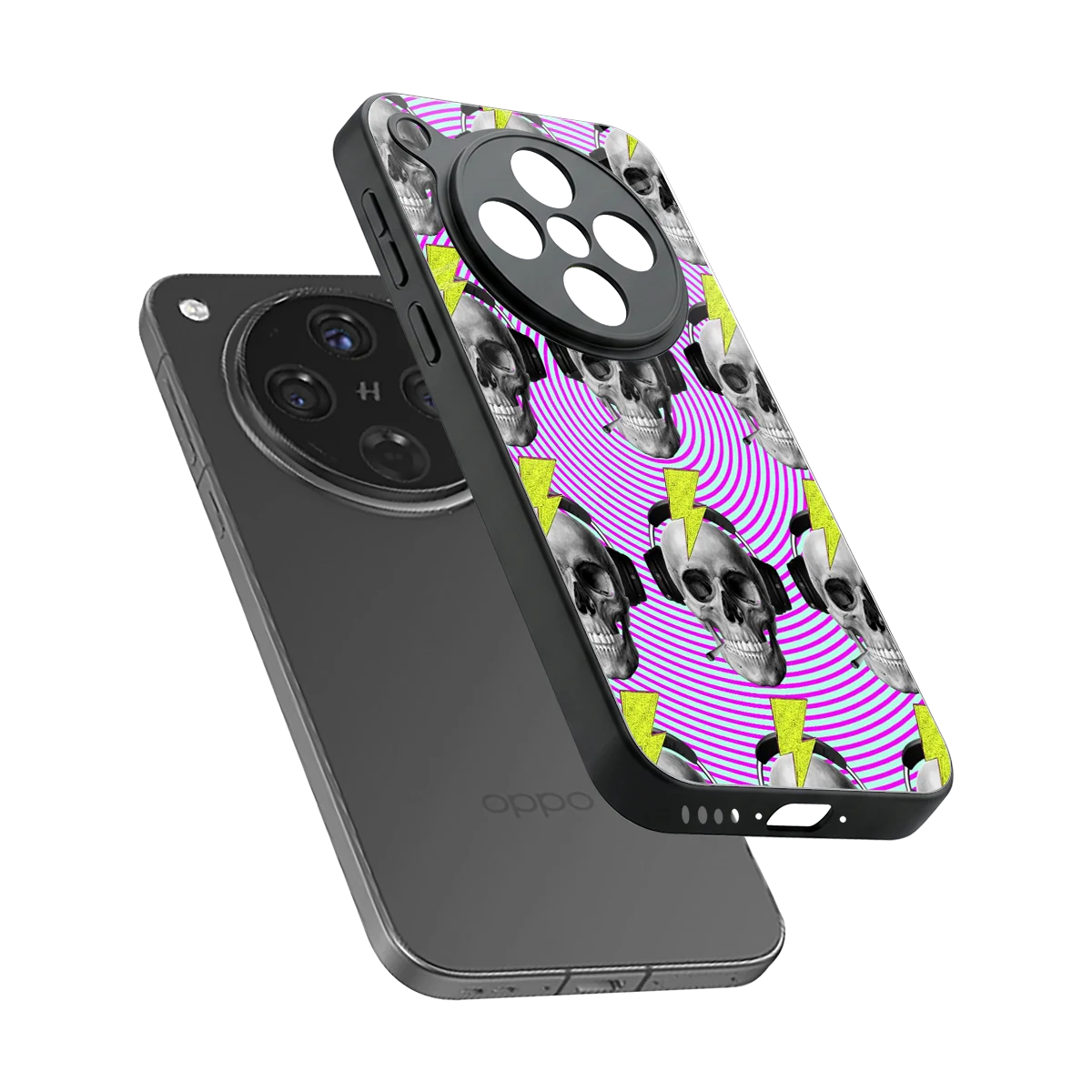 Skull Trip sleek oppo find x8 cover with tempered glass back and TPU edges