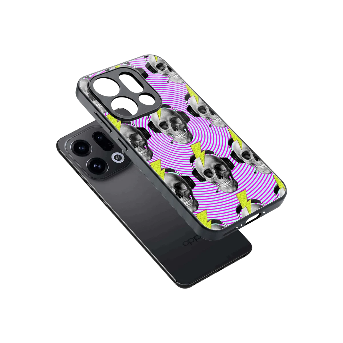 Skull Trip sleek oppo find x9 cover with tempered glass back and TPU edges