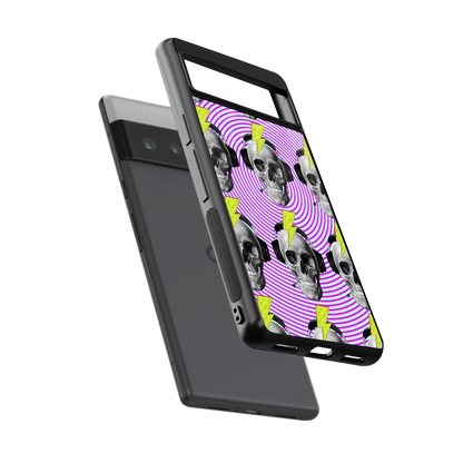 Skull Trip sleek google pixel 6 pro cover with tempered glass back and TPU edges
