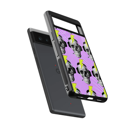 Skull Trip sleek google pixel 6a cover with tempered glass back and TPU edges
