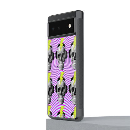 Skull Trip stylish phone case for google pixel 6a | glossy glass and slim fit