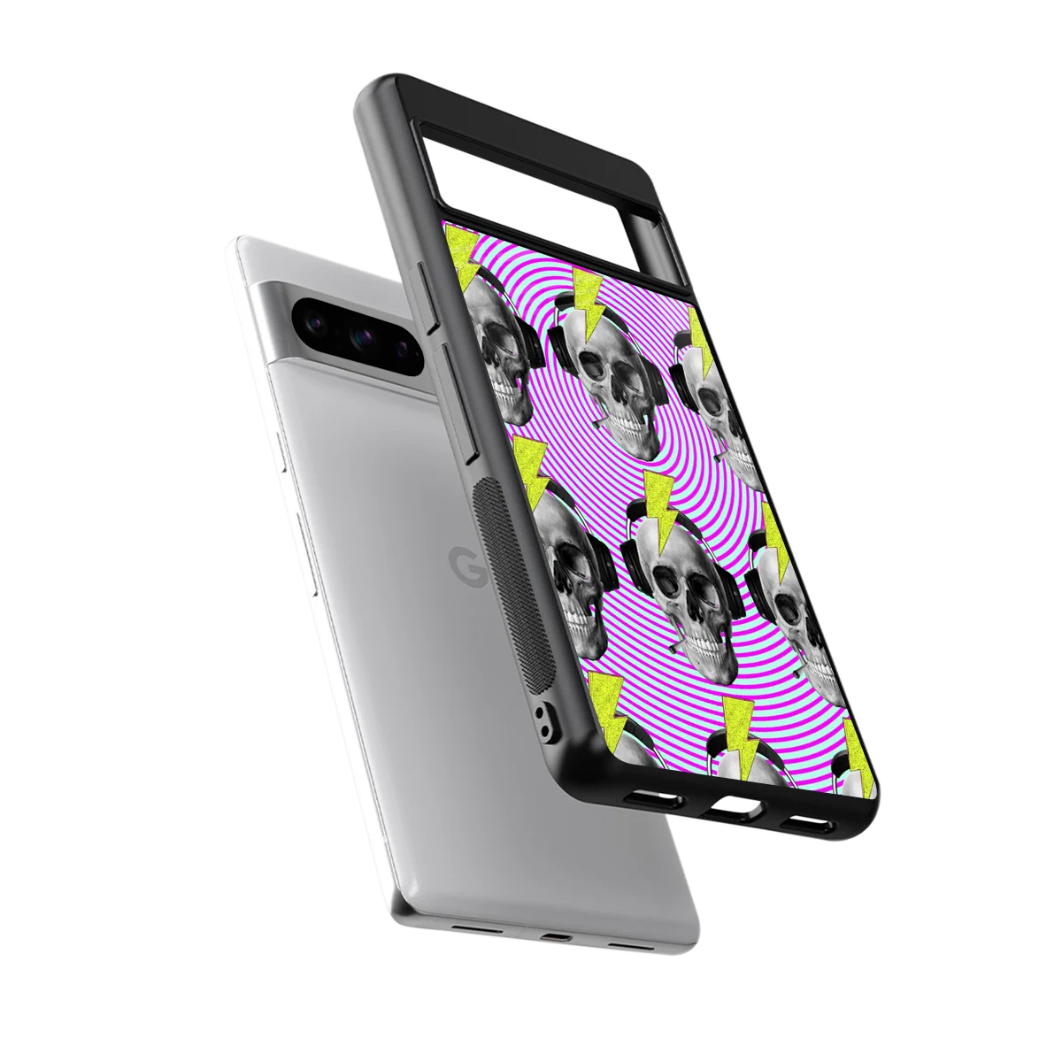 Skull Trip sleek google pixel 8 pro cover with tempered glass back and TPU edges