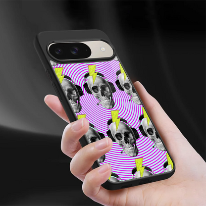 Skull Trip sleek google pixel 9 cover with tempered glass back and TPU edges