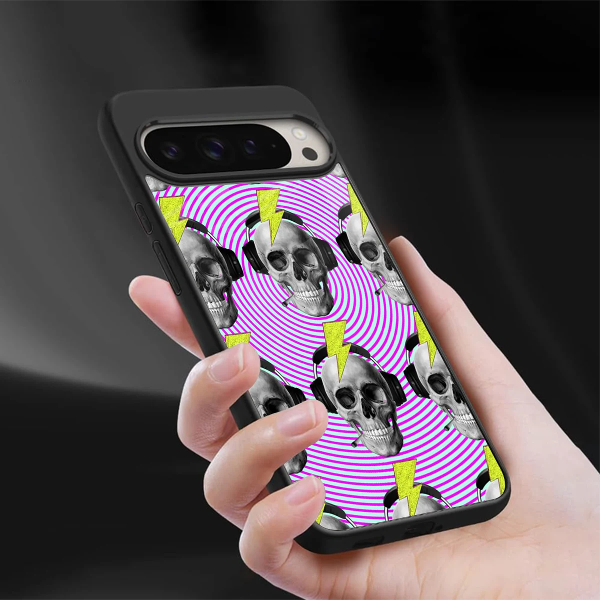 Skull Trip sleek google pixel 9 pro cover with tempered glass back and TPU edges