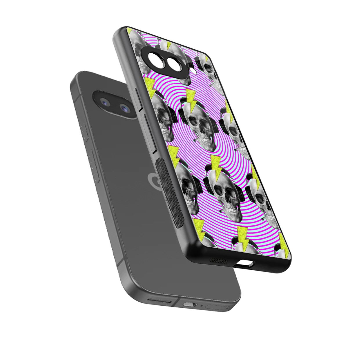 Skull Trip sleek google pixel 10a cover with tempered glass back and TPU edges