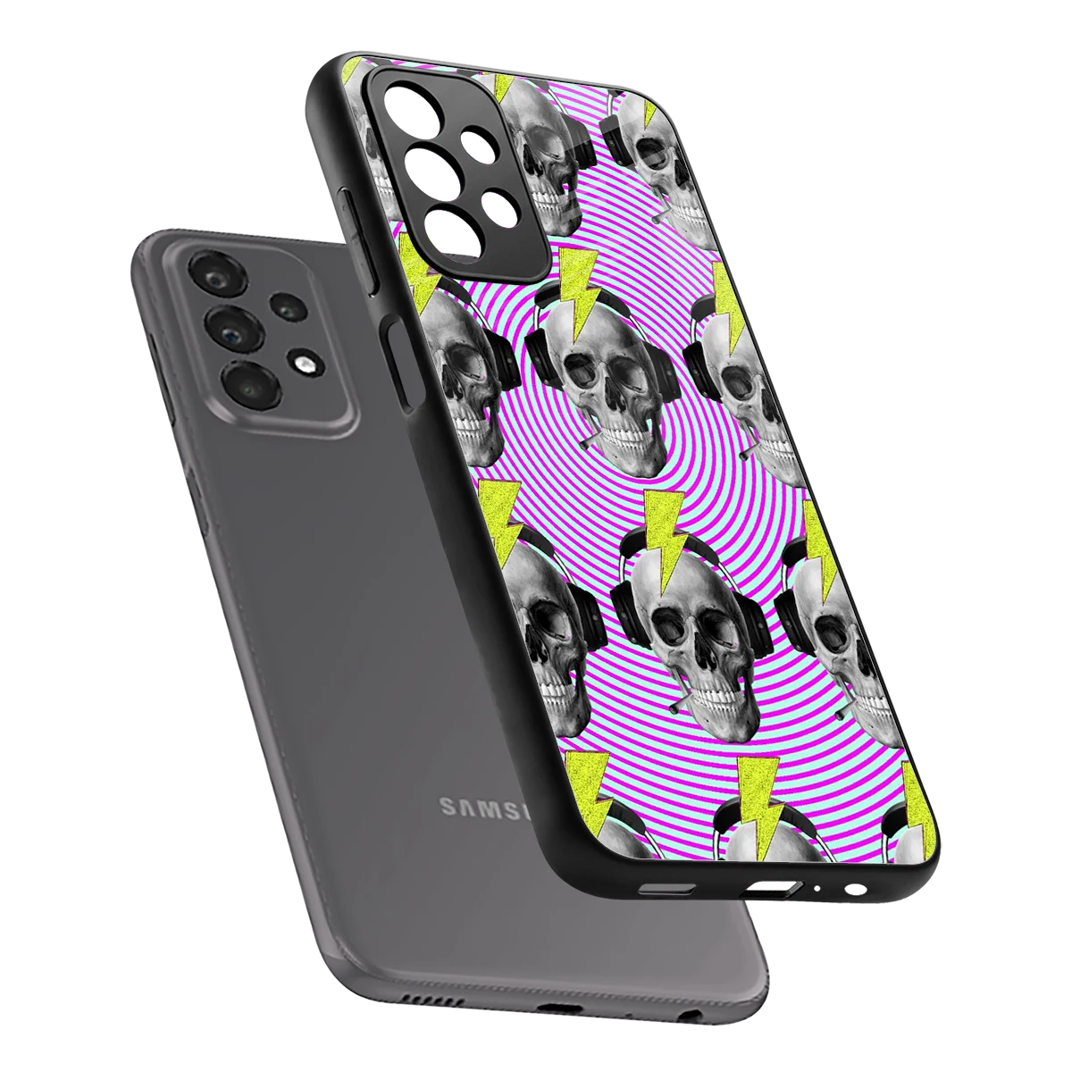 Skull Trip sleek samsung galaxy a23 cover with tempered glass back and TPU edges