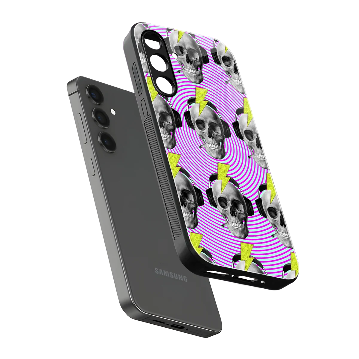 Skull Trip sleek samsung galaxy a55 5g cover with tempered glass back and TPU edges