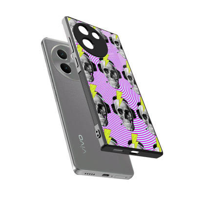 Skull Trip sleek vivo v30e cover with tempered glass back and TPU edges