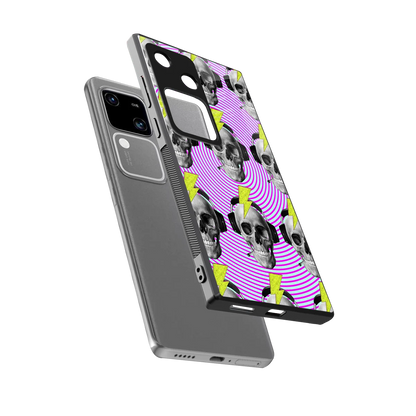 Skull Trip sleek vivo v30 cover with tempered glass back and TPU edges
