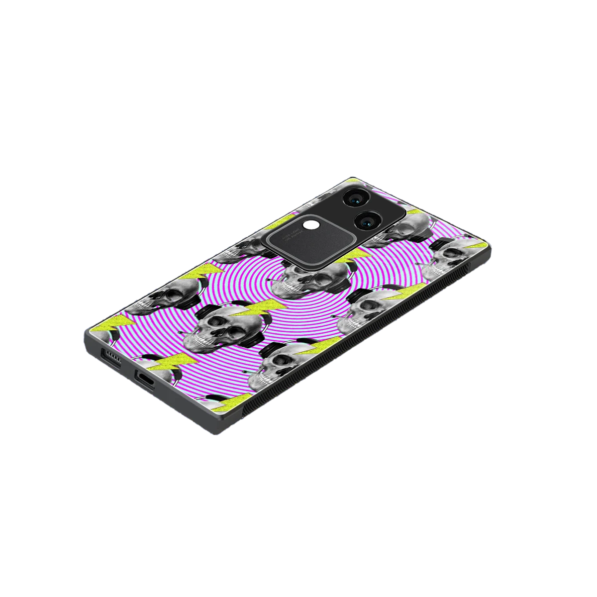 Skull Trip stylish phone case for vivo v30 | glossy glass and slim fit