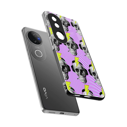Skull Trip sleek vivo v50 cover with tempered glass back and TPU edges