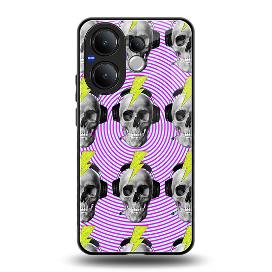 Skull Trip back phone cover | glass case for vivo v60