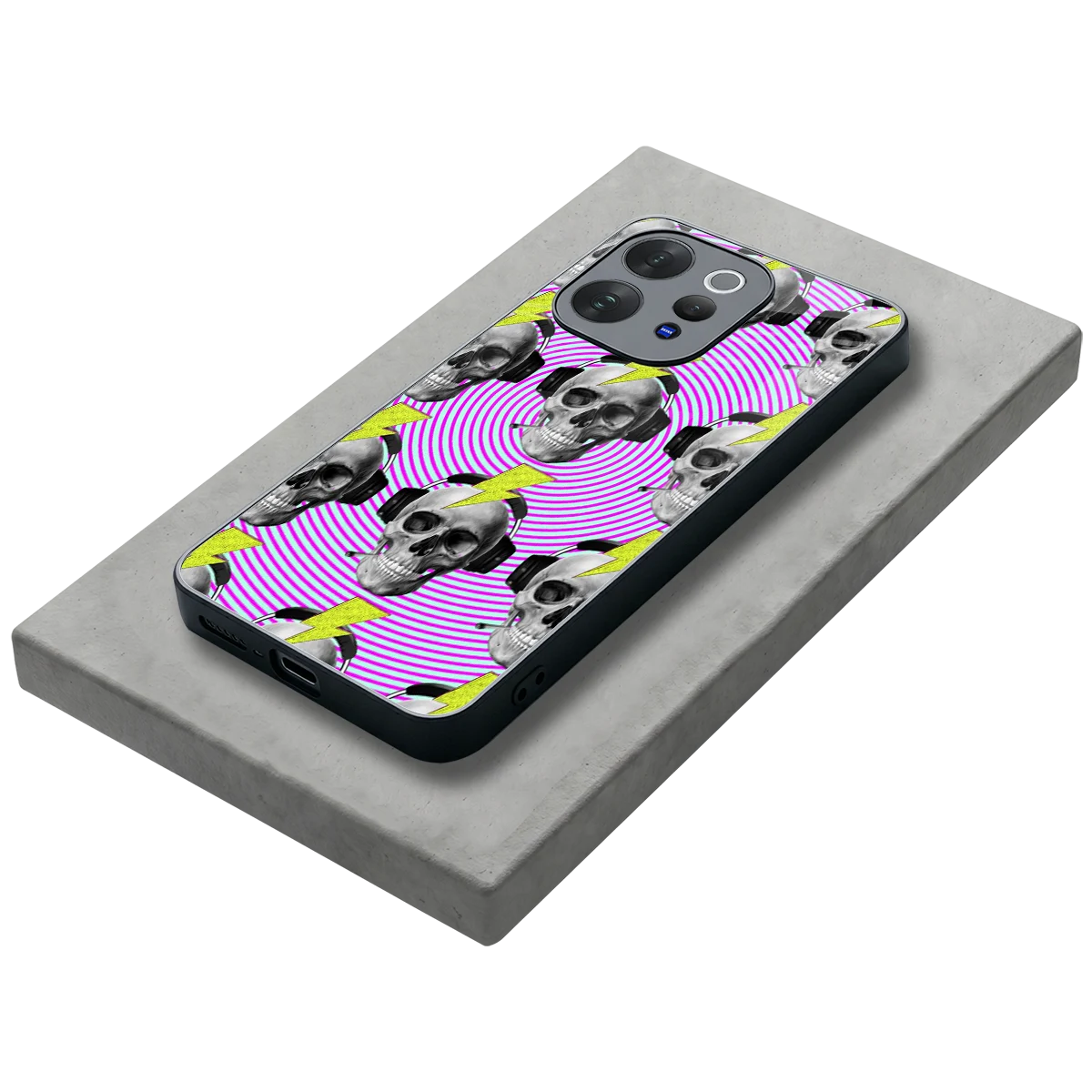 Skull Trip stylish phone case for vivo v70 | glossy glass and slim fit