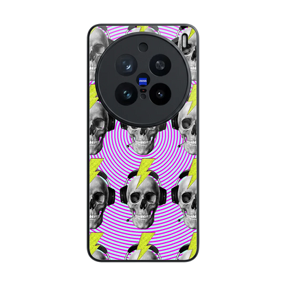 Skull Trip back phone cover | glass case for vivo x200 pro