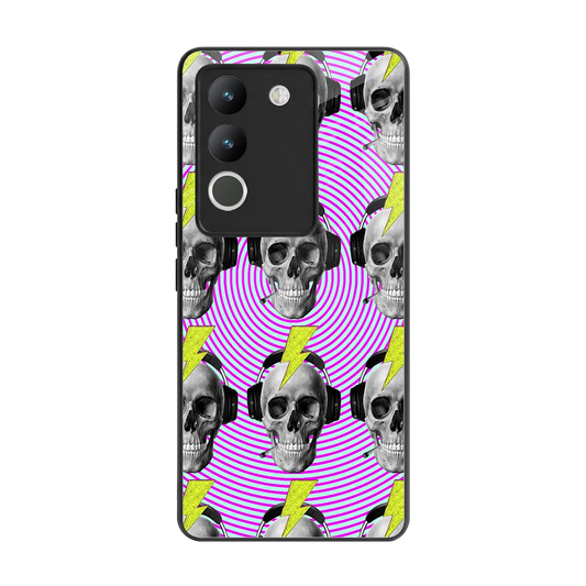 Skull Trip back phone cover | glass case for vivo y200 5g