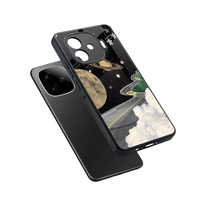 Skyline Galaxy sleek iqoo neo 10r 5g cover with tempered glass back and TPU edges