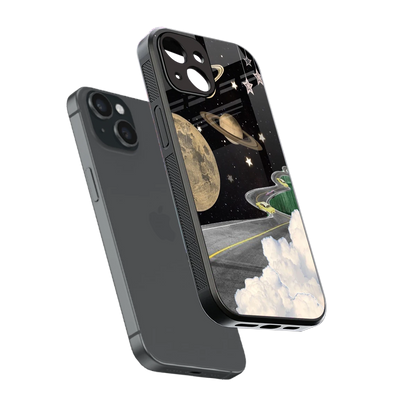 Skyline Galaxy sleek iphone 13 cover with tempered glass back and TPU edges