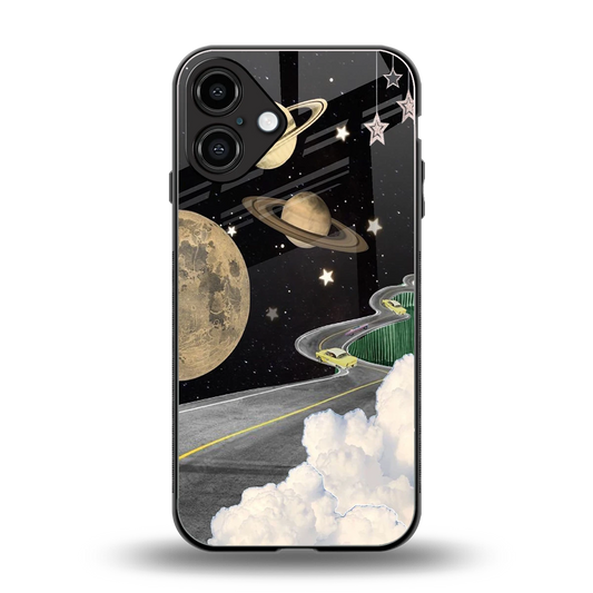 Skyline Galaxy back phone cover | glass case for iphone 16 plus