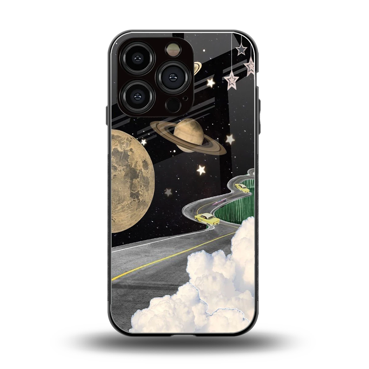 Skyline Galaxy back phone cover | glass case for iphone 16 pro