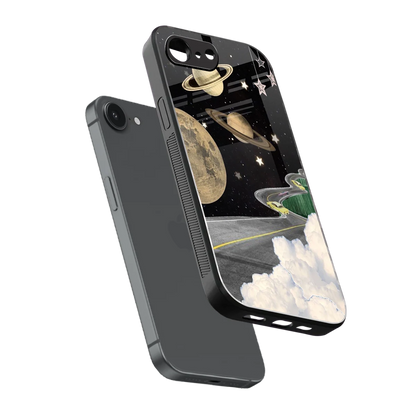 Skyline Galaxy sleek iphone 17e cover with tempered glass back and TPU edges