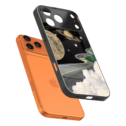 Skyline Galaxy sleek iphone 17 pro cover with tempered glass back and TPU edges