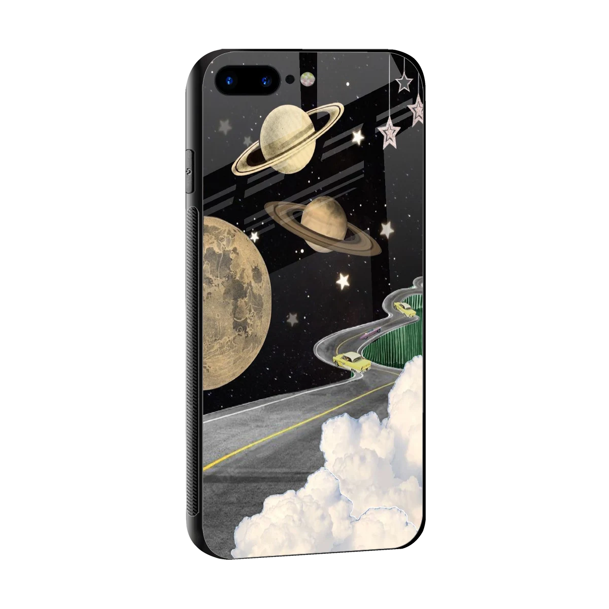 Skyline Galaxy sleek iphone 8 plus cover with tempered glass back and TPU edges
