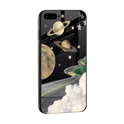 Skyline Galaxy sleek iphone 8 plus cover with tempered glass back and TPU edges