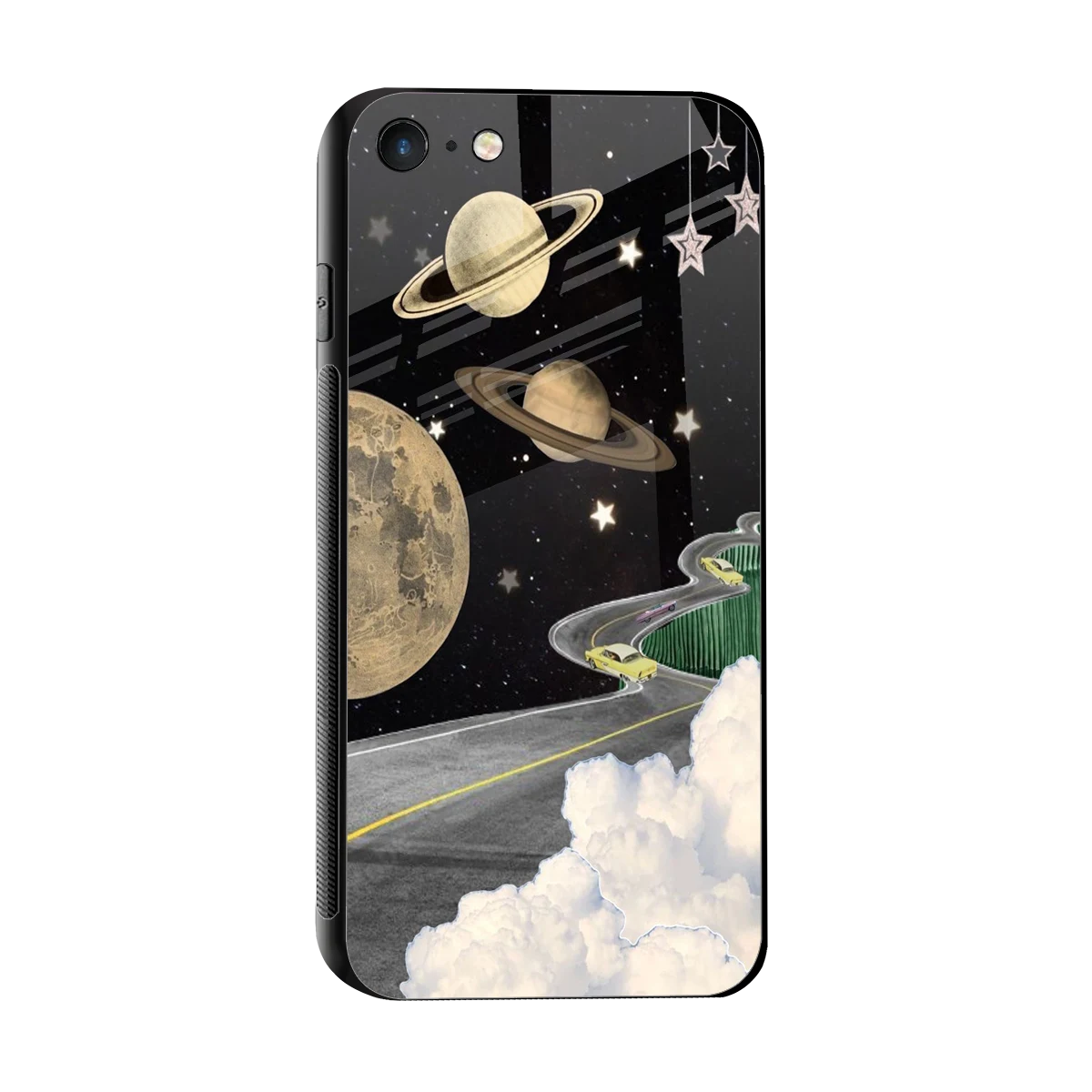 Skyline Galaxy sleek iphone 7 cover with tempered glass back and TPU edges