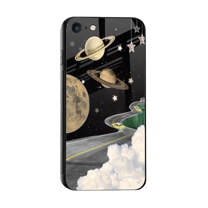 Skyline Galaxy sleek iphone 7 cover with tempered glass back and TPU edges