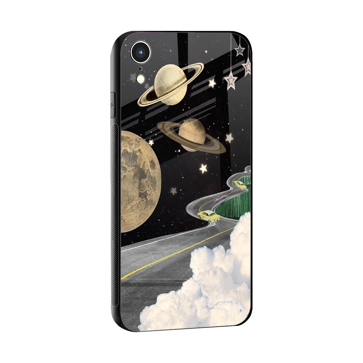 Skyline Galaxy sleek iphone xr cover with tempered glass back and TPU edges