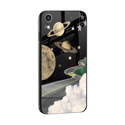 Skyline Galaxy sleek iphone xr cover with tempered glass back and TPU edges