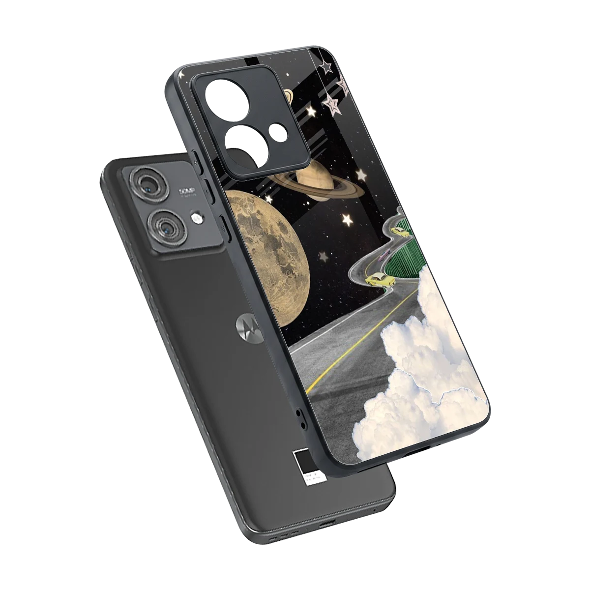 Skyline Galaxy sleek motorola edge 40 neo 5g cover with tempered glass back and TPU edges
