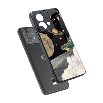 Skyline Galaxy sleek motorola edge 40 neo 5g cover with tempered glass back and TPU edges