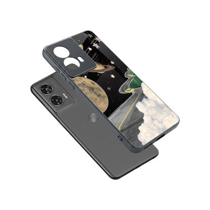 Skyline Galaxy sleek motorola edge 50 fusion cover with tempered glass back and TPU edges