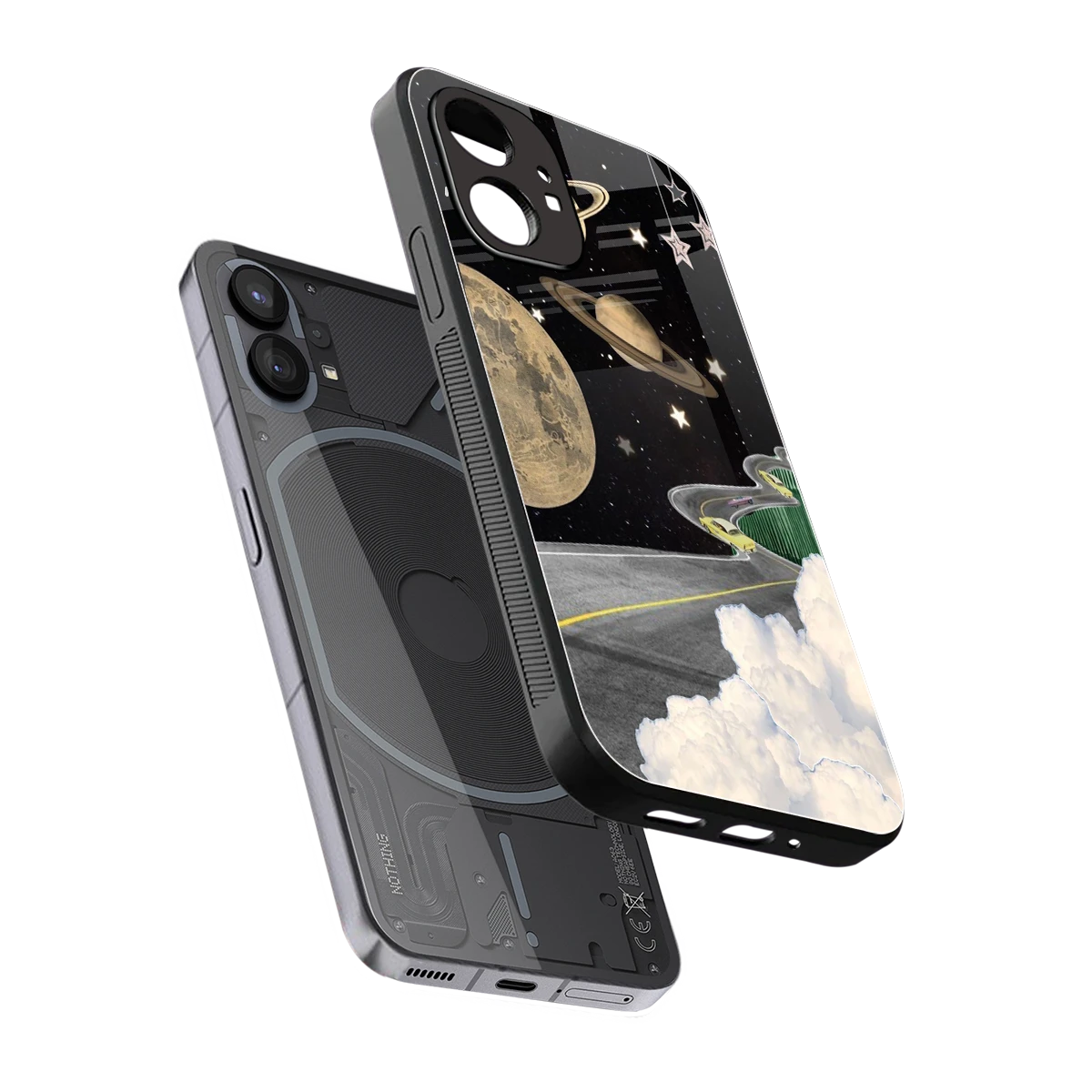 Skyline Galaxy sleek nothing phone 1 cover with tempered glass back and TPU edges